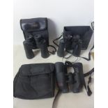 Three pairs of binoculars to include Bushnell, Jason and Vivitar
