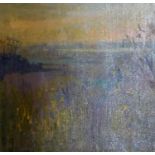 Margaret Thomas RA, NEAC (1916-2016) A framed abstract oil on canvas of Thames marshland, 34.5 x