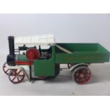 A vintage Mamod steam wagon with original box