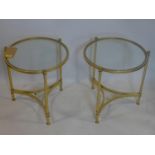 A pair of contemporary gilt occasional tables