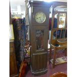 An early 20th century oak grandfather clock, H.190cm