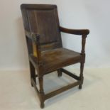 A 19th century oak armchair