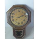 A late 19th centuy mahogany drop dial clock by Schlesinger, H.61 W.43 D.12cm