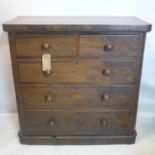 A Victorian mahogany chest of drawers, H.101 W.103 D.49cm