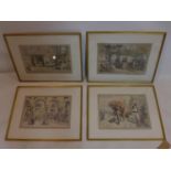 John Frederick Lewis (British, 1805-1876), four hand-coloured lithographs, including; 'Peasants