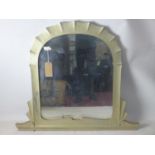 An Art Deco gilt painted overmantle mirror, with bevelled glass plate, 94 x 107cm