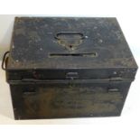 A small document tin, with twin handles, H.25 W.40 D.30cm