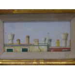 Mid 20th century school, 'Venetian Chimney Pots', oil, in glazed giltwood frame, signed 'Folio' to