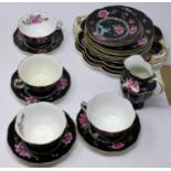 A George Jones and Sons, Crescent Ware & Sons porcelain part tea set, with old Swansea pattern