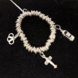 A boxed Links of London sterling silver 'Sweetie' bracelet, with 3 sterling silver charms