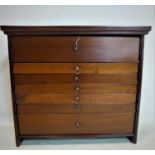 A 19th century mahogany collectors chest, H.63 W.70 D.30cm