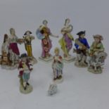 A collection of 19th century porcelain figures