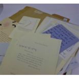 A collection of letters from 10 Downing street, houses of commons, Buckingham Palace and others,