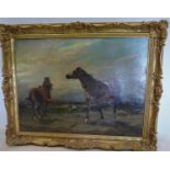 Georges Washington (French 1827-1910), study of horse, oil on canvas, signed, in gilt wood frame, 44