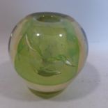 A 20th century art glass vase, signed to base GL, H.19cm