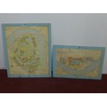 Two framed colour maps both dated 1968 by the Port of London Authority, larger: Plan of Surrey
