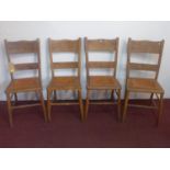 A set of 6 late 19th / early 20th century chairs, with studded leather seats