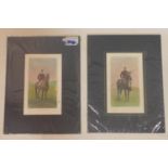Two coloured photographic prints of horsemen by Elliott & Fry, to include 'Viscount Galway' and