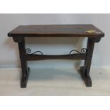 A 19th century oak side table, on bracket feet, H.69 W.97 D.45cm