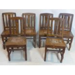 A set of 6 late 19th century mahogany dining chairs, H: 90cm, W: 37.5cm, D: 43cm each