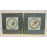 A pair of early 20th century, gilt-framed and glazed watercolour and gouache designs for plates each