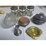 WITHDRAWN- A collection of miscellaneous items to include lidded pots, circular stand and others