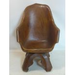 A 20th century carved solid teak chair, H.119 W.71 D.60cm