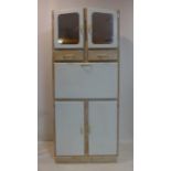 A 1930's kitchen cabinet recently painted, H.178 W.77 D.40cm