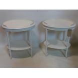 A pair of cream painted lamp tables, H.65 W.55 D.38cm