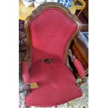 A Victorian aesthetic mahogany armchair