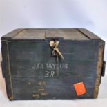 A late 19th/early 20th century shipping crate, H.58 W.77 D.66cm