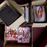 A large collection of approximately 83 Vogue fashion magazines ranging from 1992 to 2006,