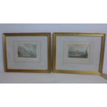 A pair of gilt-framed, 19th century hand-coloured engravings of London one depicting Somerset House,