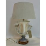 A silver plated trophy lamp, H.66cm