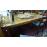 An early 20th century French fruit wood dining table with drawer, H.75 W.180 D.89cm