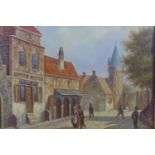 G. Schroter (20th century Dutch school), Street Scene, oil on canvas, signed to lower right, in gilt