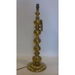 A 20th century brass table lamp, H.68cm