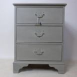 A 20th century grey painted side chest, H.63 W.47 D.33cm