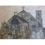 Valerie Thornton (British, 1931-1991), 'St Mary's Cley', limited edition colour etching and