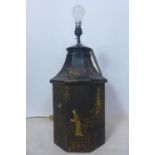 A Chinese style tin lamp, H.40cm