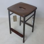 A vintage industrial stool, H.50 W.32 D.31cm