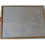 A framed and glazed 19th century map by Royston of Hertfordshire, 36 x 48cm