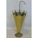 A 20th century brass stick stand in the form of an umbrella, H.75cm