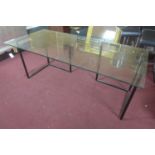A large contemporary glass top desk, H.....