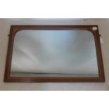 A Georgian style inlaid mahogany mirror, 66 x 100cm