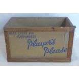 A vintage shipping crate for players navy cut cigarettes, H.38 W.65 D.37cm