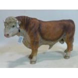 A resin model of a Hereford Bull, H.47 W.82 D.26cm