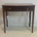 A 19th century mahogany side table, raised on tapered legs, H.75 W.79 D.47cm