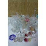 A large collection of assorted glassware, to include 5 cut glass bowls, 5 cut glass plates,