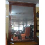 A large Regency style mahogany and brass over mantle mirror, 170 x 127cm